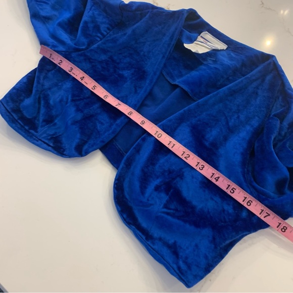 Avon Fashions Sleeveless Blue Velvet Dress w/ Matching Bolero Jacket Size 6 - Picture 8 of 15